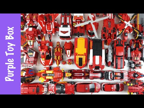 55 Red Transformer Robot Car Dinosaur Airplane Animal Battle Ship Fire Engine Ambulance