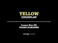 Yellow (LOWER KEY KARAOKE PIANO COVER) Coldplay with Lyric