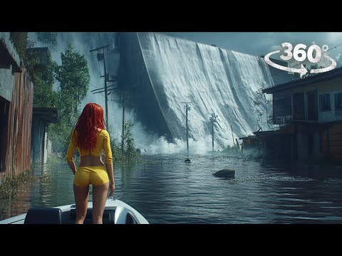 360° Car Accidents: Flood and Dam Failure VR 360 Video 4K Ultra HD