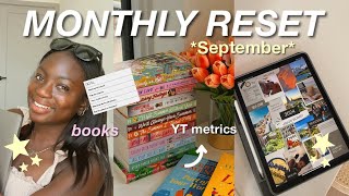SEPTEMBER MONTHLY RESET | setting goals, monthly reflection & youtube analytics