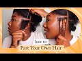 How To: Part Your OWN HAIR detailed (small size) | Lolade Fashola