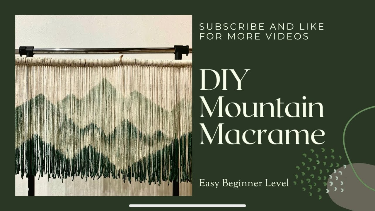 DIY macrame wall hanging, mountain tapestry, anthropology style, tutorial, decor