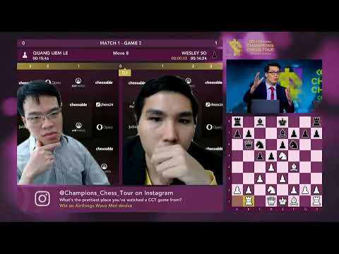 Chessable Masters Finals - Match 1 - Game 2 - Le Quang Liem vs. Wesley So