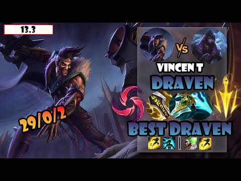ENG SUB【Vincent Draven】S12 CN Best Draven Vs Aphelios | 29 Kills