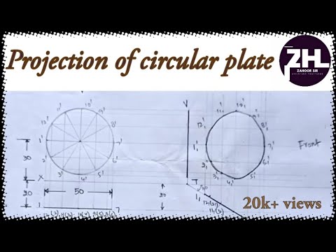 Projection of Circular Plate | Projection of Planes