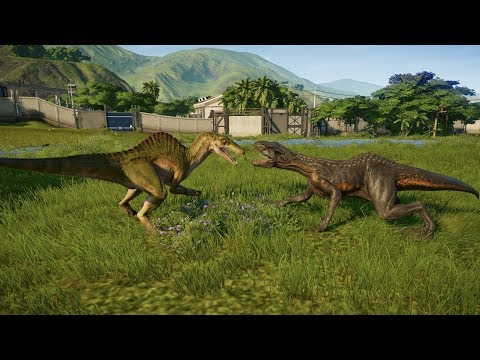 Spinoraptor, Stegoceratops Vs T-Rex,I-Rex & Spinosaurus | UPDATE 1.5 - JURASSIC WORLD EVOLUTION