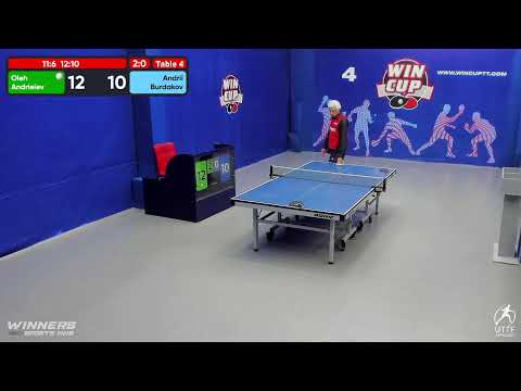 09:00 Андреев Олег 3-0 Бурдаков Андрей  стол 4  ЮГ-1  04.08.22