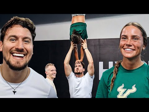 ELITE CHEERLEADERS TRY INSANE ACRO SKILLS!!