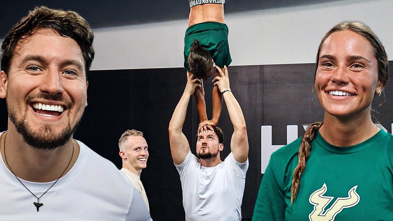 ELITE CHEERLEADERS TRY INSANE ACRO SKILLS!!
