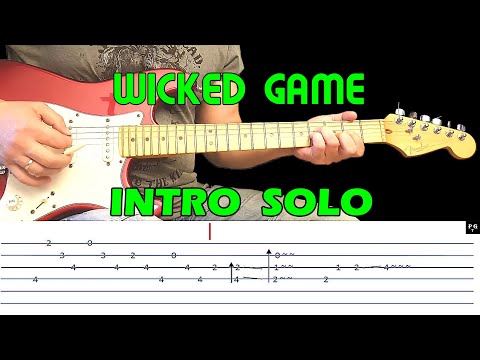 WICKED GAME - Guitar lesson - Guitar intro (with tabs) - Chris Isaak - fast & slow version Video
