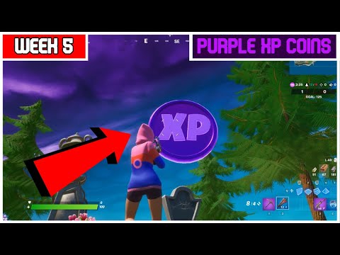 ALL *NEW* Week 5 SECRET PURPLE XP COIN Locations Guide - Fortnite Season 2 Chapter 2