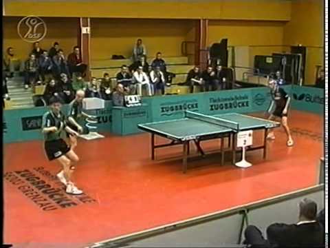 Tischtennis Bundesliga Lucjan Blaszczyk Chen Zhibin vs Andras Podpinka Sergey Adrianov Mar 2002