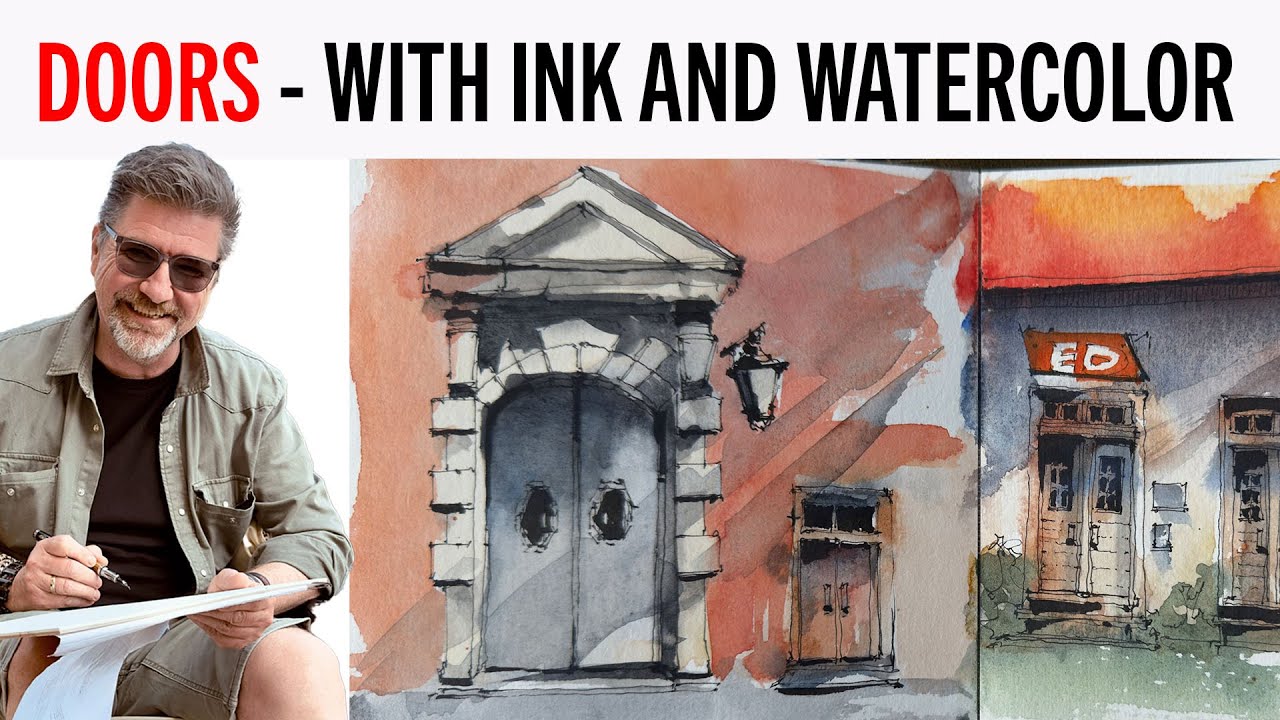 Drawing and Painting a door from a Referenz photo. No speed up, so draw with me.