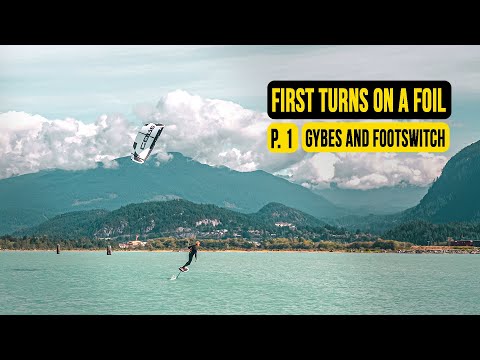 First turns on a foil | Gybes and Footswitch // Kite Foil SA Masterclass