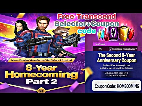 Free Transcend Selector & Coupon Code | 8 Years Anniversary Last Event - Marvel Future Fight