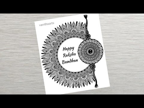 Happy Raksha Bandhan Mandala Art How to draw Mandala for Beginners Raksha Bandhan drawing