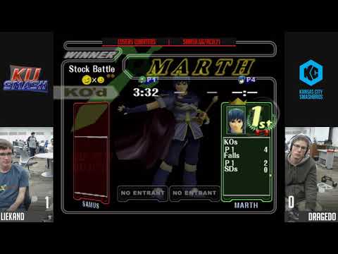 RCJL #21 SSBM - KU | Liekand (Marth) Vs. Dragedo (Samus) Losers Quarters