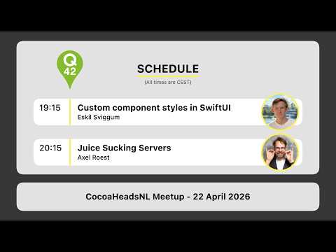 CocoaHeadsNL Meetup, 22 April 2026 thumbnail