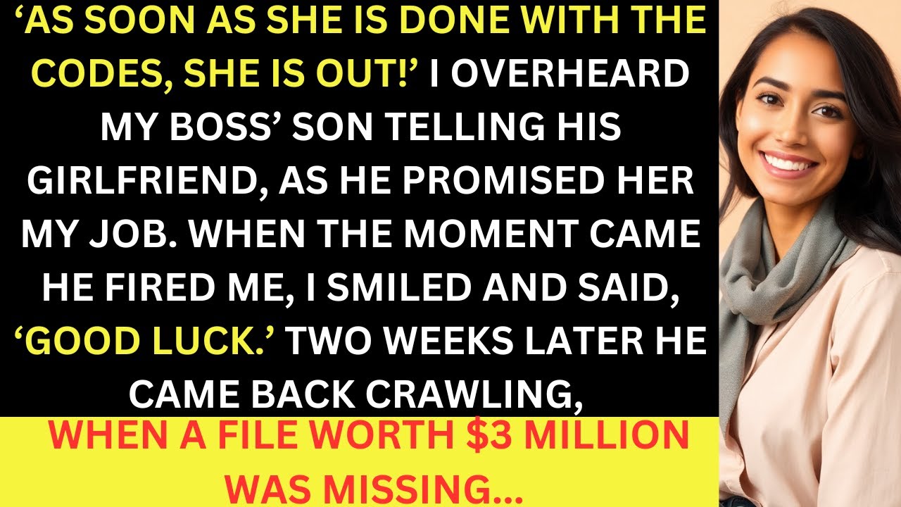 Boss' Son Gave My Job To His Girl. Then He Came Crawling Back When A $3 Million File Was Missing...