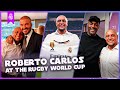 ROBERTO CARLOS with DAVID BECKHAM & IDRIS ELBA at the RUGBY WORLD CUP!