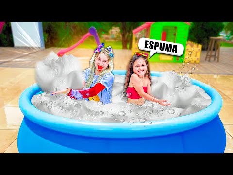 FIZ UMA PISCINA DE ESPUMA PRA BEBÊ JULLY E MINHA IRMÃZINHA NADAR!