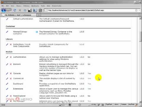 DotNetNuke Tutorial, Performance Series: Removing unnecessary modules from DotNetNuke - Video #136