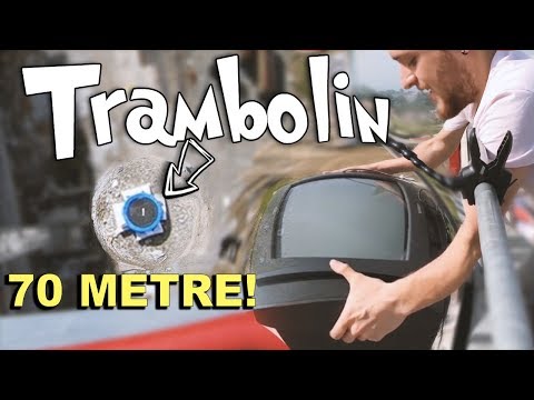 70 Metreden TRAMBOLİNE TÜPLÜ TV ATMAK! (Karpuz, Bowling Topu, 33-10...) Video