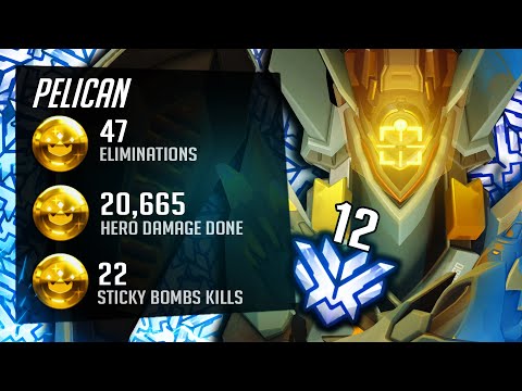 Atlanta Reign PELICAN Top 12 Echo - 47 elims! POTG! [ Overwatch Season 28 Top 500 ]