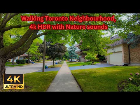 Toronto Neighbourhood Walk | Relaxing 4K HDR Nature Sounds for Sleep, Study & Stress Relief