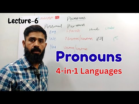 Learn pronouns in 4 languages together | Learn English and Spanish pronouns