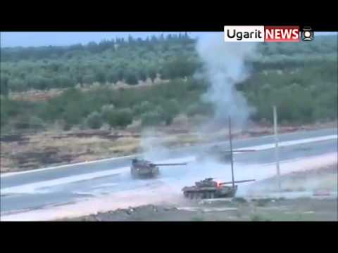 تفجير دبابة لقوات النظام من قبل كتائب أحرار الشام في مدينة إعزاز في محافظة حلب