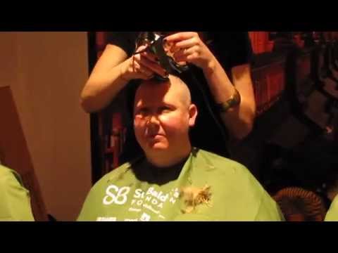 St. Baldricks 2015, New Haven, Trinity Bar, firefighters shave heads MVI 5089