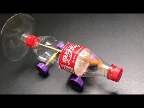 DIY RUBBER BAND POWERED TOY CAR! Coca Cola bottle! Super EASY and FUN!