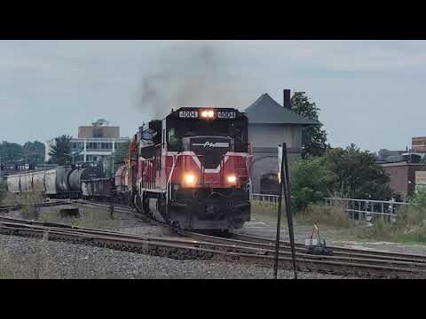 10/03/21 Providence & Worcester Long WOGR under the B&A interlocking at Worc B40-8 B40-8W B39-8E