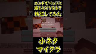 エンドワールドでベッドに寝るとどうなるか検証してみたｗ　【マイクラ/マインクラフト】 #shorts