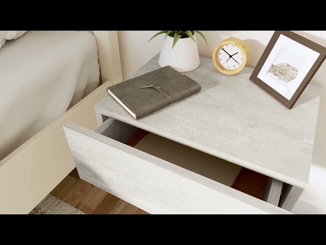 Video teaser per 800315 vidaXL Floating Nightstands 2 pcs Concrete Grey 40x30x15 cm Engineered Wood