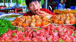 Raw Beef Feast & Giant Oxtail Soup Mukbang 15KG | Ultimate Real Eating Challenge!