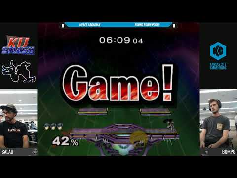 Jayhawk Arcadian 2018 SSBM - Salad (Luigi) Vs. Bumps (Marth) - Pools