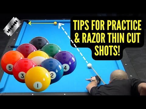 9-BALL BREAK AND RUN PRACTICE SESSION WITH TIPS ON RAZOR THIN CUT SHOTS - ADVANCED POOL LESSONS