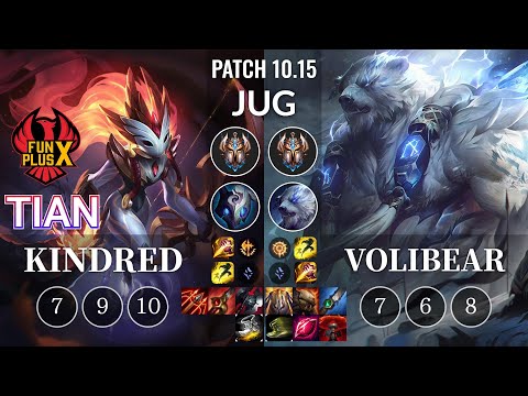 FPX Tian Kindred vs Volibear Jungle - KR Patch 10.15
