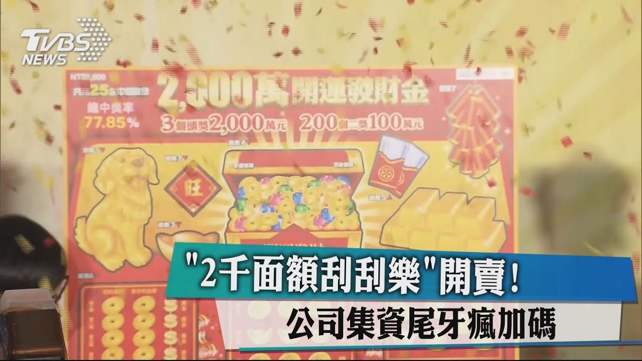 「2千面額刮刮樂」開賣! 公司集資尾牙瘋加碼