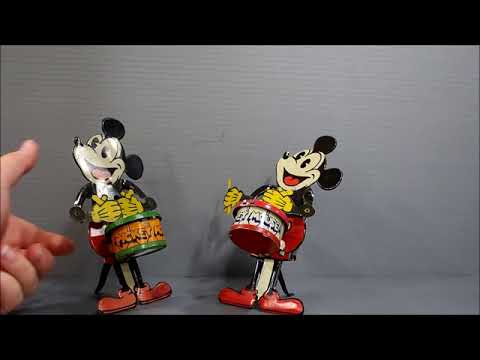 Lot 224: Mickey Mouse Drummer No. 173 Tin Toy, Circa 1931, Qty 2, 1 In Box