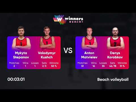 11:05 M. Stepanov / V. Kushch - A. Matvieiev / D. Korobkov 23.02.2023 | Winners Beach Volleyball