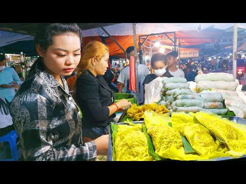 Best Street Food Collection! Spring Rolls, Yellow Pancake, Cambodia Fried Noodles, Grilled Beef