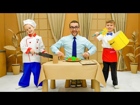 Приключение в картонном кафе для детей!