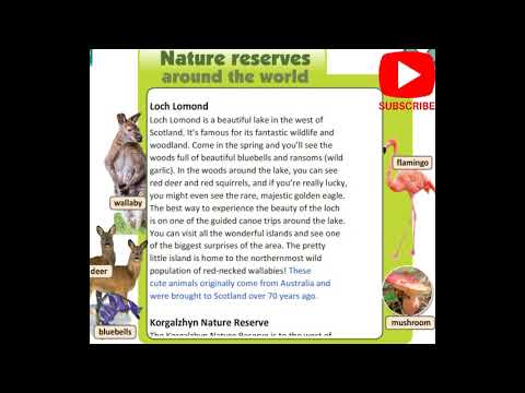 Nature Reserves around the World (Text) Excel 8 Module 6e