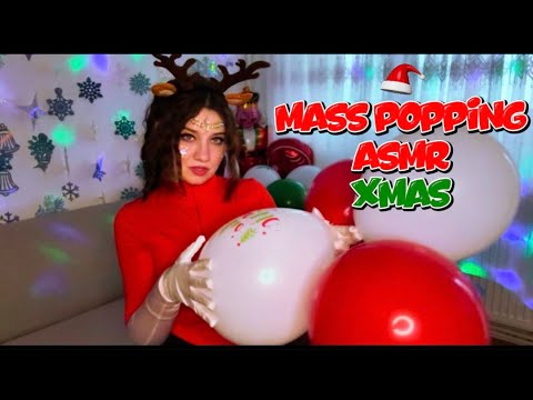 ASMR | Mass Popping Balloons For Christmas 🎄🎄❤️