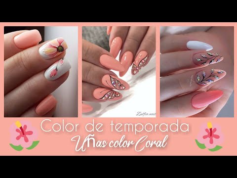 ❤️TENDENCIA EN UÑAS 2021❤️ COLOR CORAL/TREND NAIL 2021 CORAL/#nails #acrylicnail #fashionnail