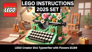 LEGO INSTRUCTIONS: Build the CHARMING LEGO Creator 3in1 Typewriter with Flowers 31169  Creative Fun!