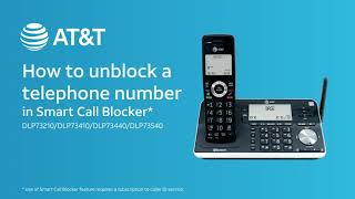 Unblock a telephone number in Smart Call Blocker on AT&T DLP Series DECT 6.0 cordless telephone